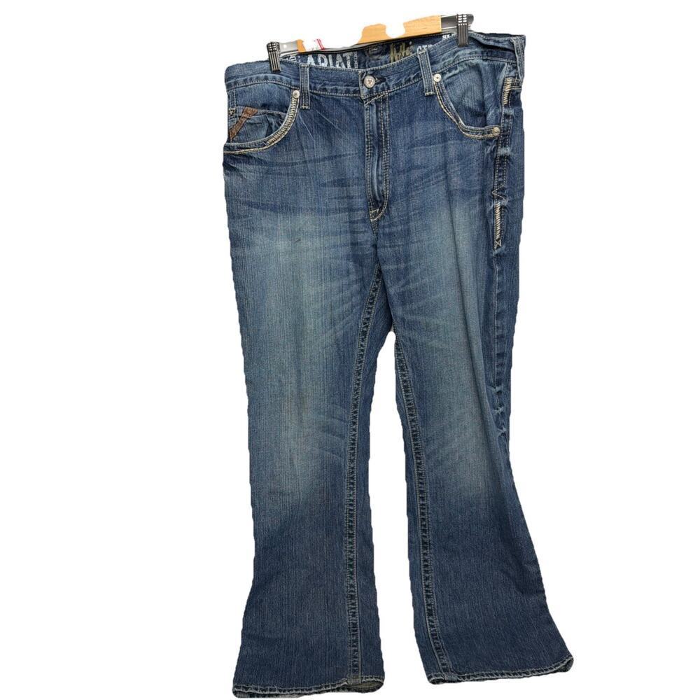 Ariat M5 slim straight leg Jeans Men's 40x34 Blue Denim Workwear
